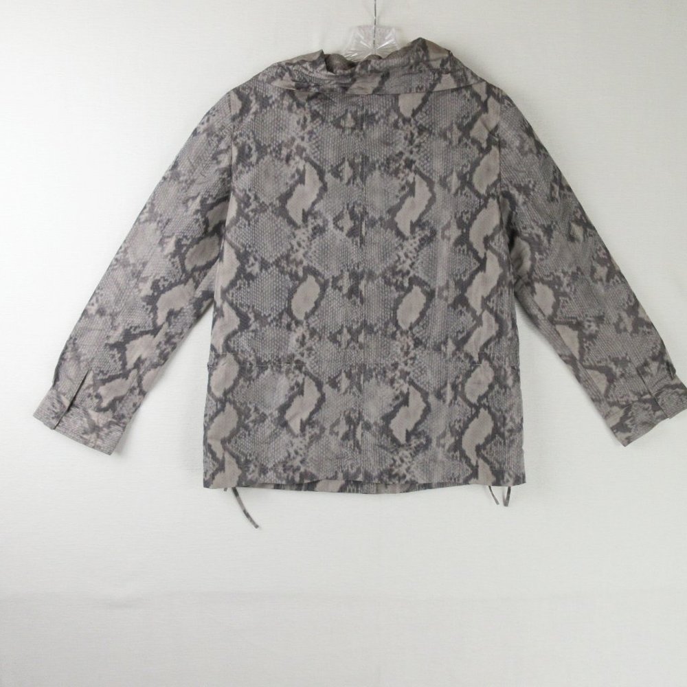 St. John Grey Python Print Jacket Size S Windbrea… - image 2